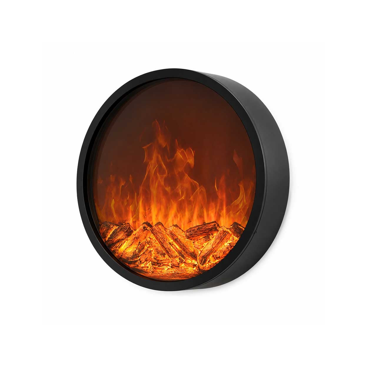 Round Wall-Mounted 2D Electric Fireplace