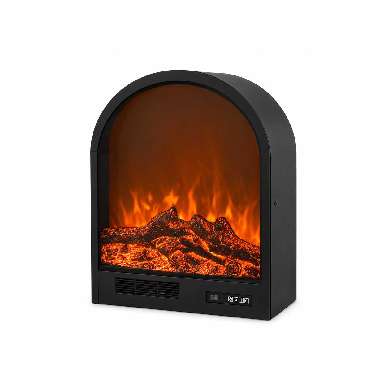 Modern Arched Wall-Mounted Electric Fireplace with 2D LED Flame