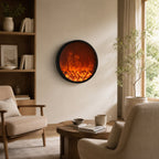 Round Wall-Mounted 2D Electric Fireplace