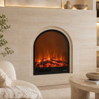 Modern Arched Wall-Mounted Electric Fireplace with 2D LED Flame