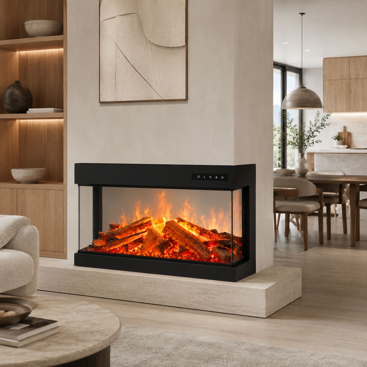 5D Panoramic Holographic Electric Fireplace Insert