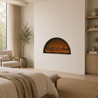 Modern Semi-Circular Wall-Mounted Electric Fireplace