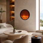 Round Wall-Mounted 2D Electric Fireplace