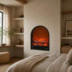 Modern Arched Wall-Mounted Electric Fireplace with 2D LED Flame