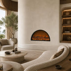 Modern Semi-Circular Wall-Mounted Electric Fireplace
