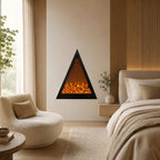 Modern Triangular Wall-Mounted Electric Fireplace with 2D LED Flame