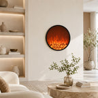 Round Wall-Mounted 2D Electric Fireplace