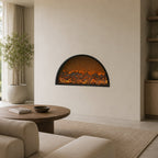 Modern Semi-Circular Wall-Mounted Electric Fireplace