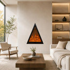 Modern Triangular Wall-Mounted Electric Fireplace with 2D LED Flame