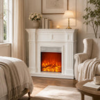 Compact 2D Electric Fireplace Insert with Heating and Music
