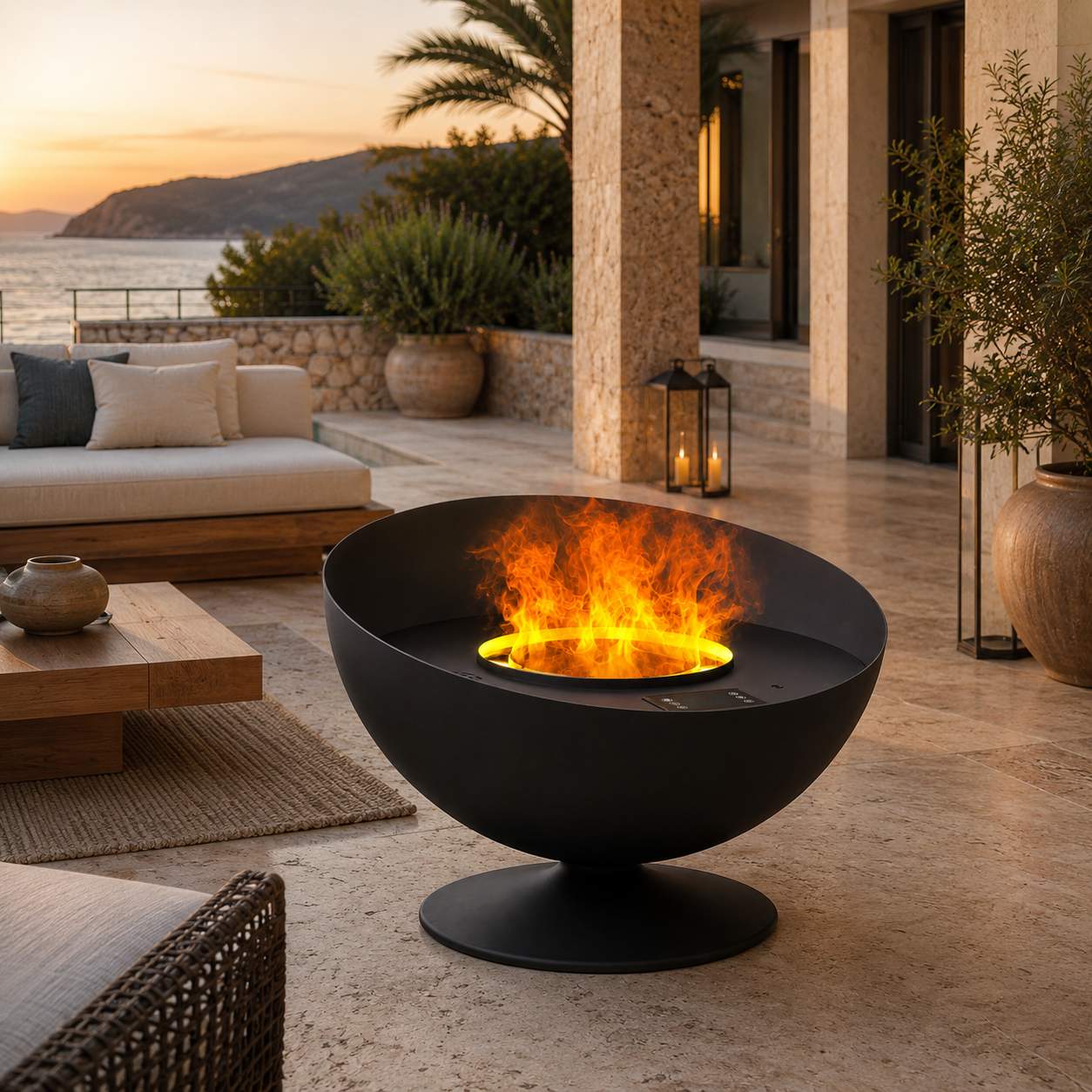 Freestanding Bowl Water Vapor Fireplace