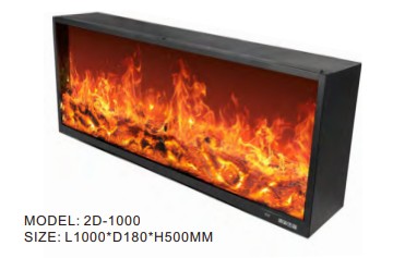 2D Built-In Linear Electric Fireplace