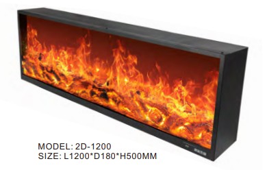 2D Built-In Linear Electric Fireplace