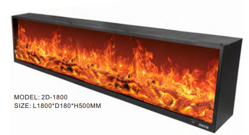 2D Built-In Linear Electric Fireplace