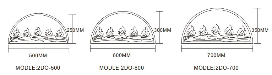 Modern Semi-Circular Wall-Mounted Electric Fireplace