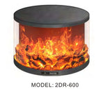Modern Round Freestanding Electric Fireplace with 2D LED Flame