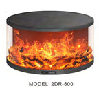 Modern Round Freestanding Electric Fireplace with 2D LED Flame