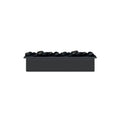 Linear Built-In Water Vapor Fireplace with Decorative Charcoal