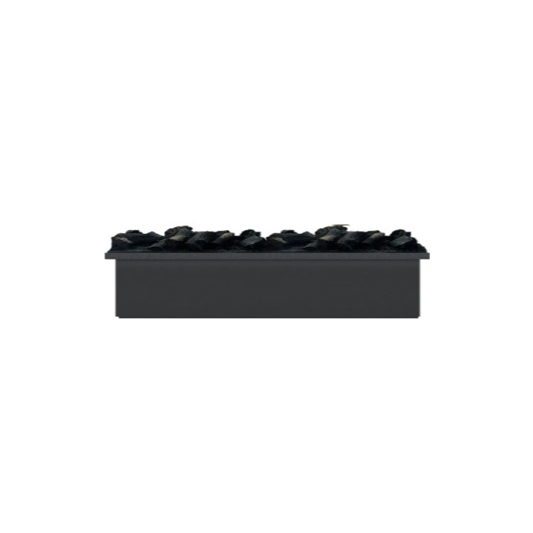 Linear Built-In Water Vapor Fireplace with Decorative Charcoal