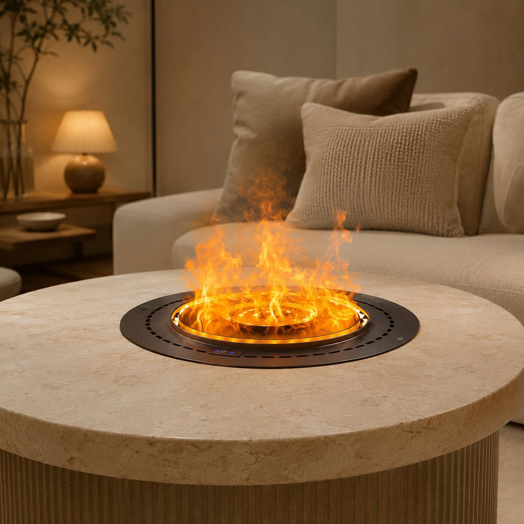 Round Built-In Water Vapor Fireplace