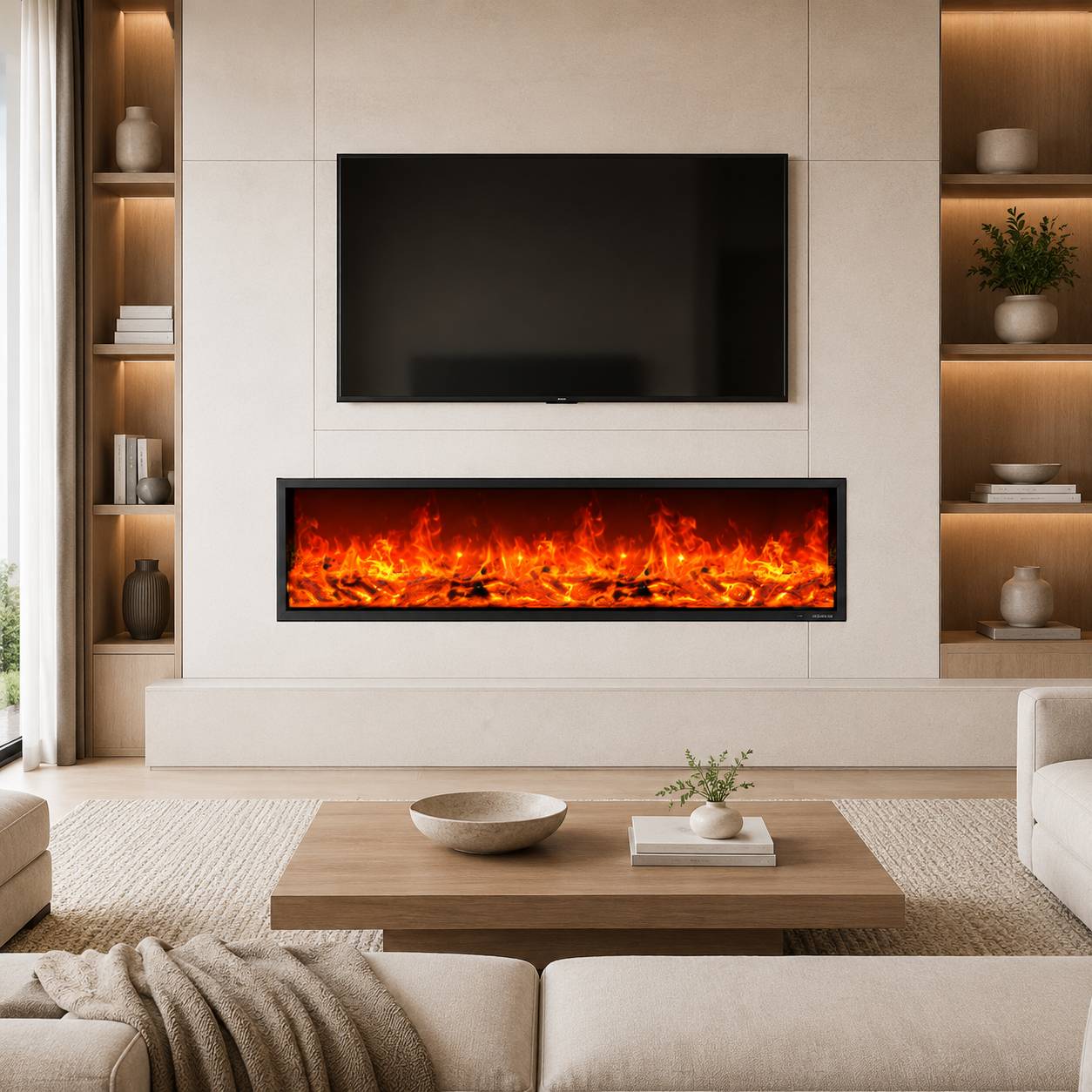 2D Built-In Linear Electric Fireplace