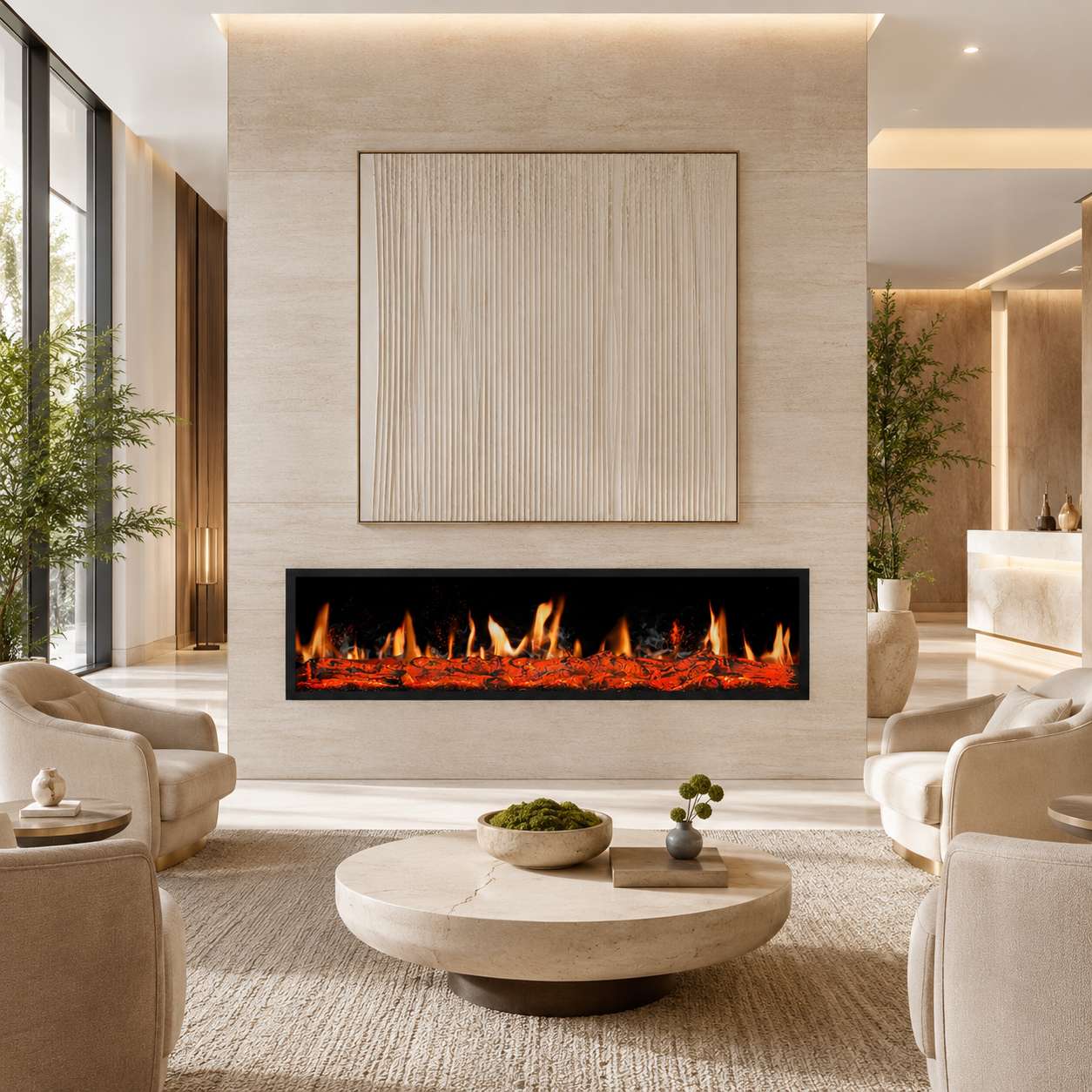 4D Built-In Holographic Electric Fireplace