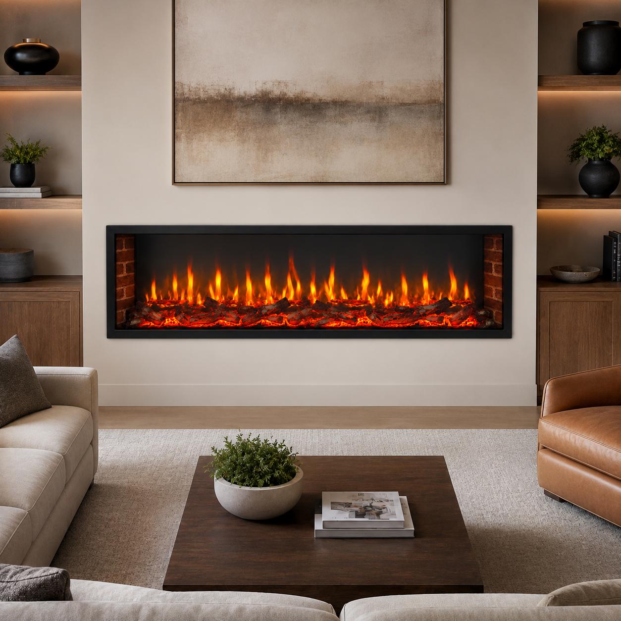 4DM Slim Linear Built-In Holographic Fireplace
