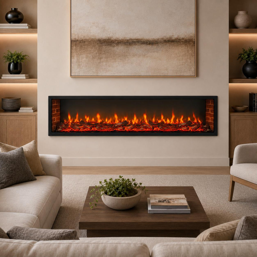 4DM Slim Linear Built-In Holographic Fireplace