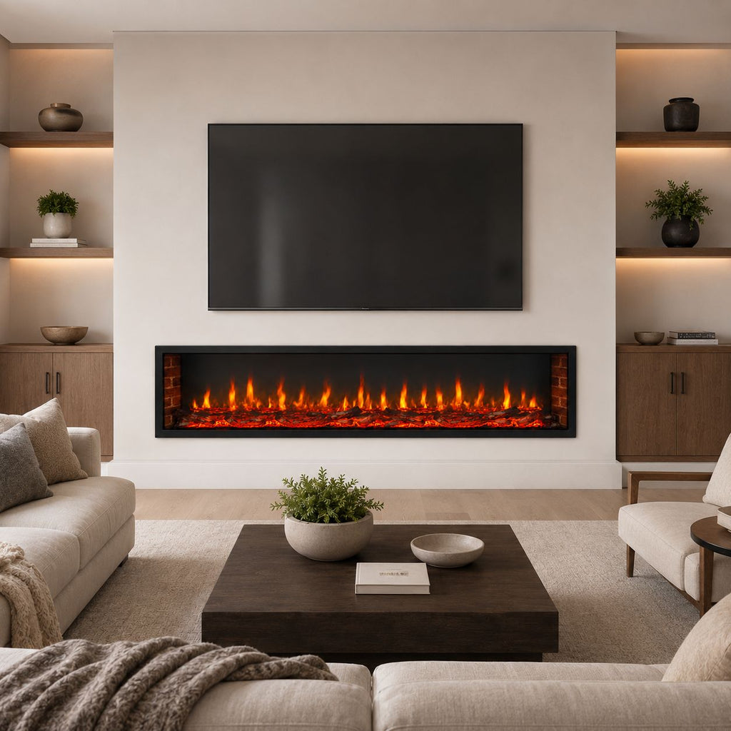 4DM Slim Linear Built-In Holographic Fireplace