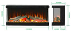 4V Three-Sided Panoramic Electric Fireplace