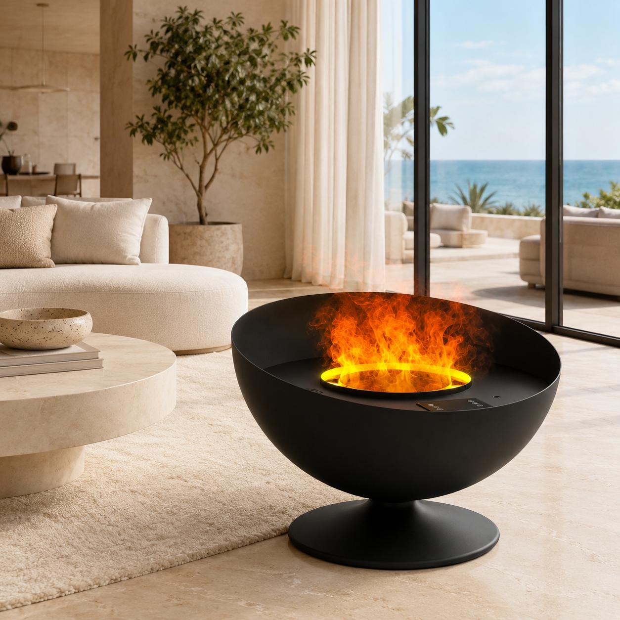 Freestanding Bowl Water Vapor Fireplace
