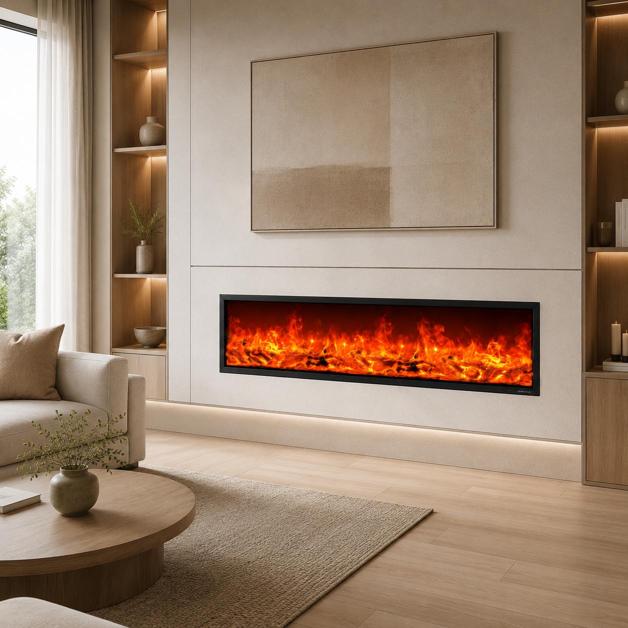 2D Built-In Linear Electric Fireplace