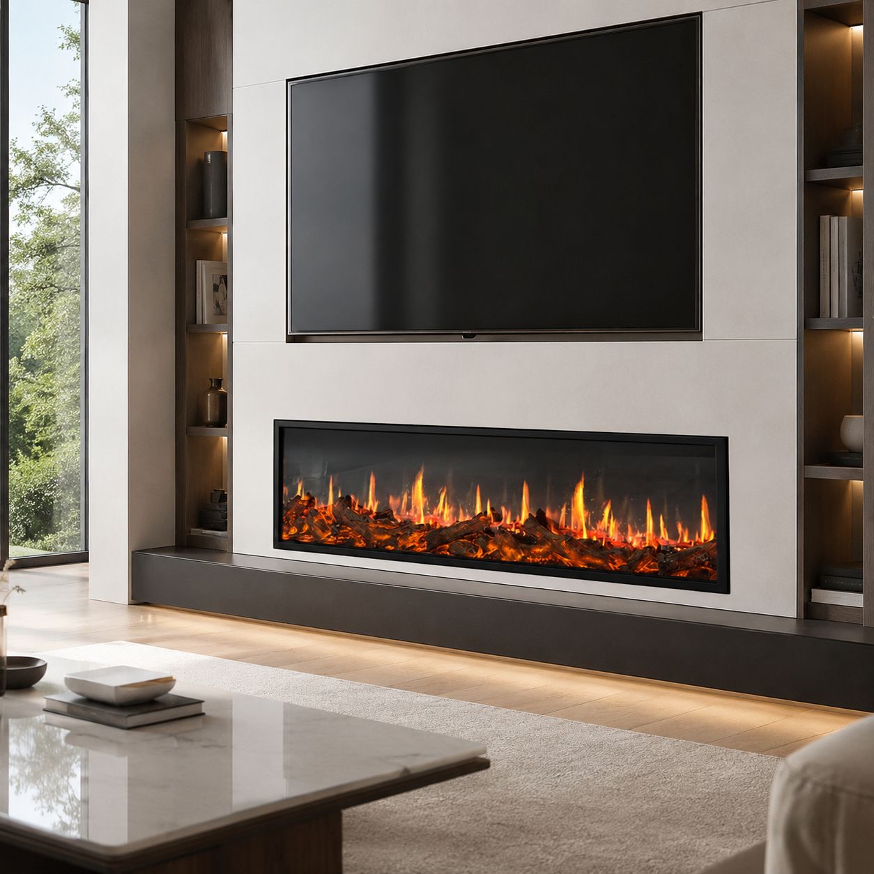 4D Built-In Holographic Electric Fireplace